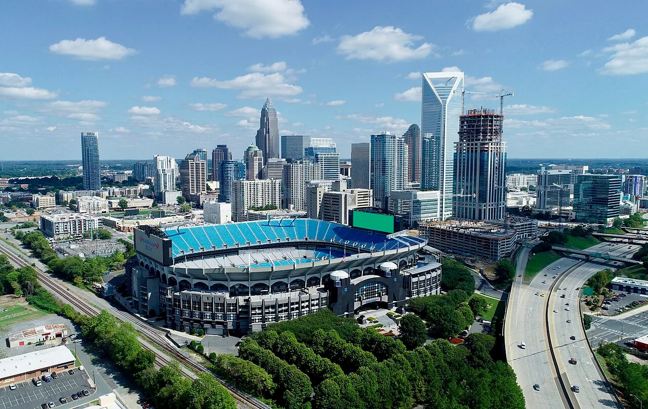 Archival view in Charlotte, USA: Uptown Charlotte 2018 taking by DJI Phantom 4 pro