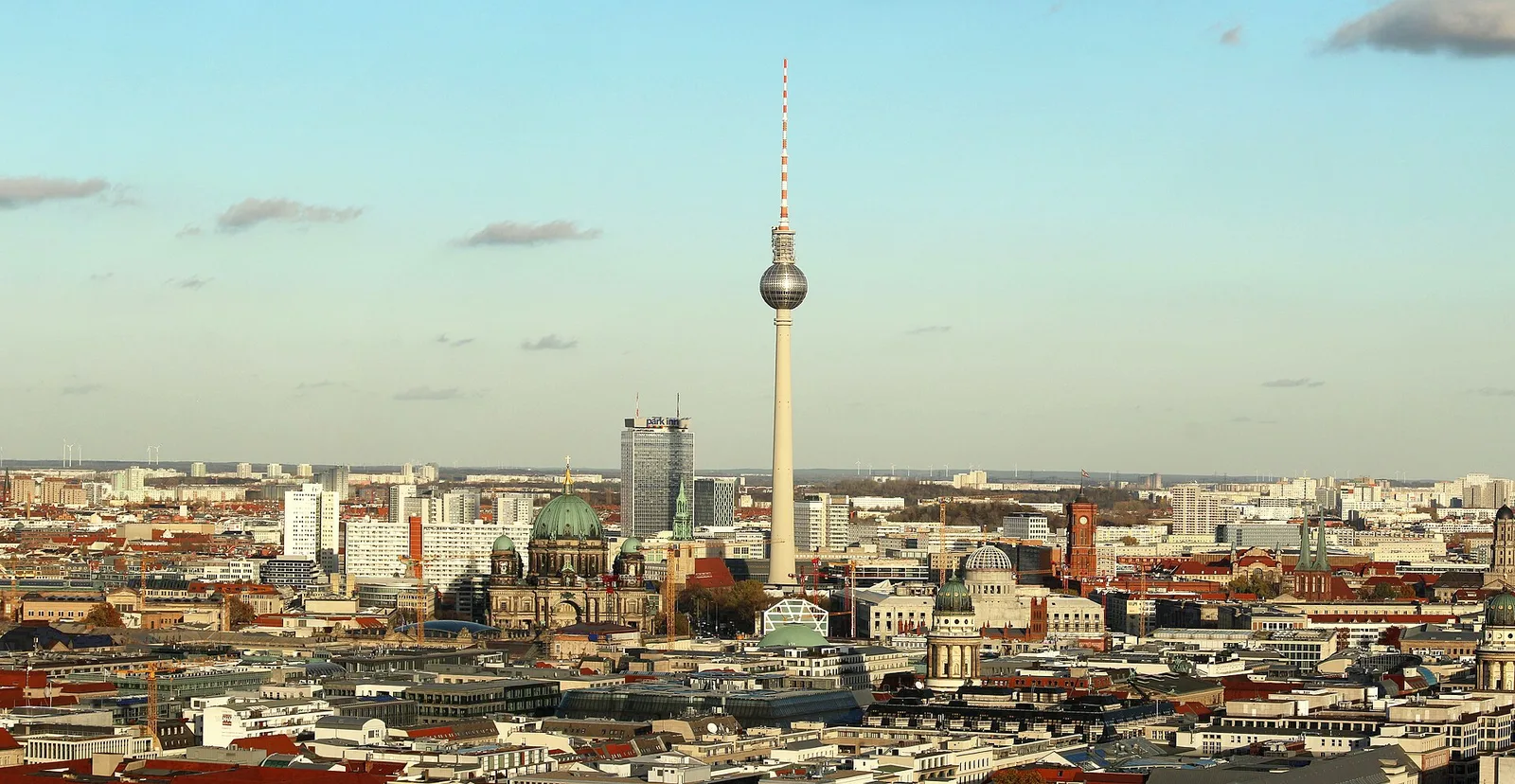 Berlin cityscape with its cathedral and television tower, used as archival city atmosphere