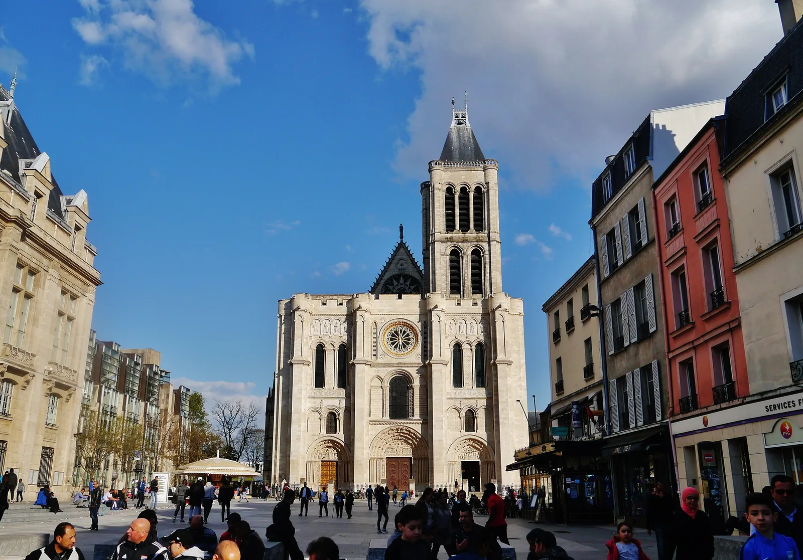 Archival city atmosphere in Saint-Denis, France