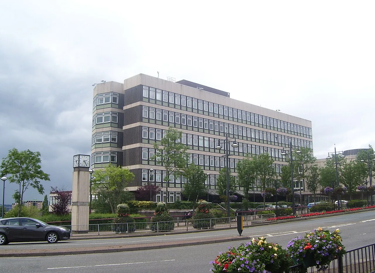 Archival view in Motherwell, United Kingdom: Motherwell Civic Centre - geograph.org.uk - 3045184