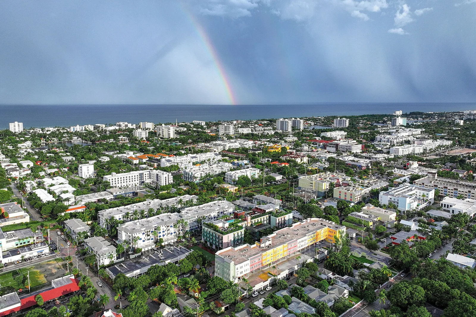 Aerial coastal view of Delray Beach, Florida, used as archival city atmosphere