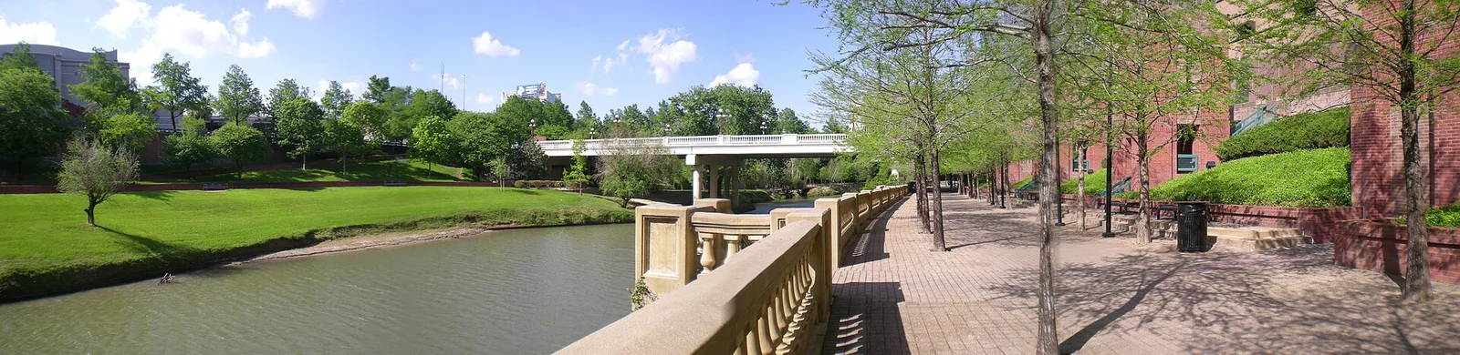 Archival Buffalo Bayou and Downtown Houston at Sesquicentennial Park