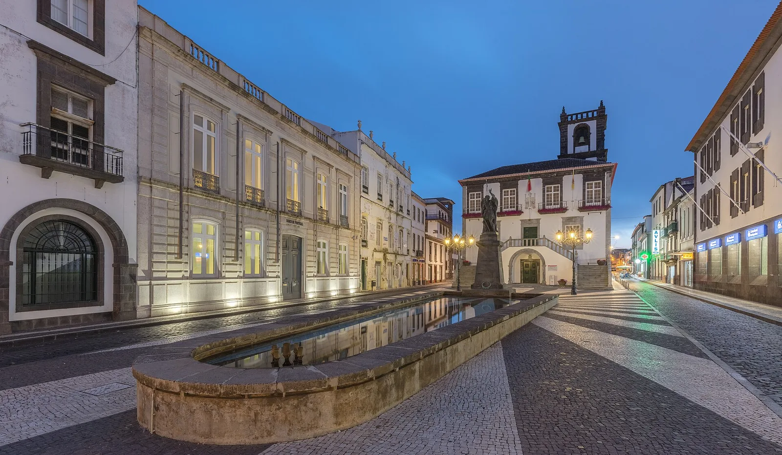 Archival local architecture and scenery in Ponta Delgada, Portugal, used as destination atmosphere