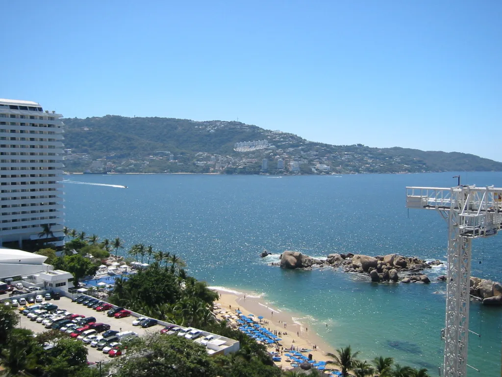 Acapulco Bay and Condesa Beach in clear daylight, used as archival destination atmosphere