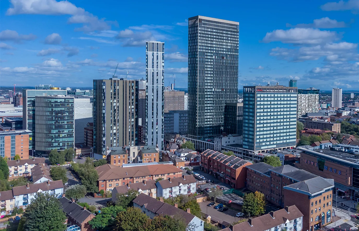 Archival city atmosphere in Birmingham, United Kingdom
